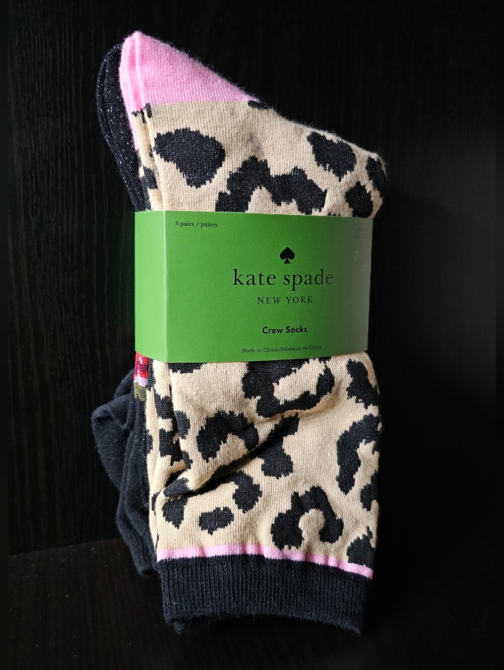 kate spade 3-Pack of Crew Socks NWT
